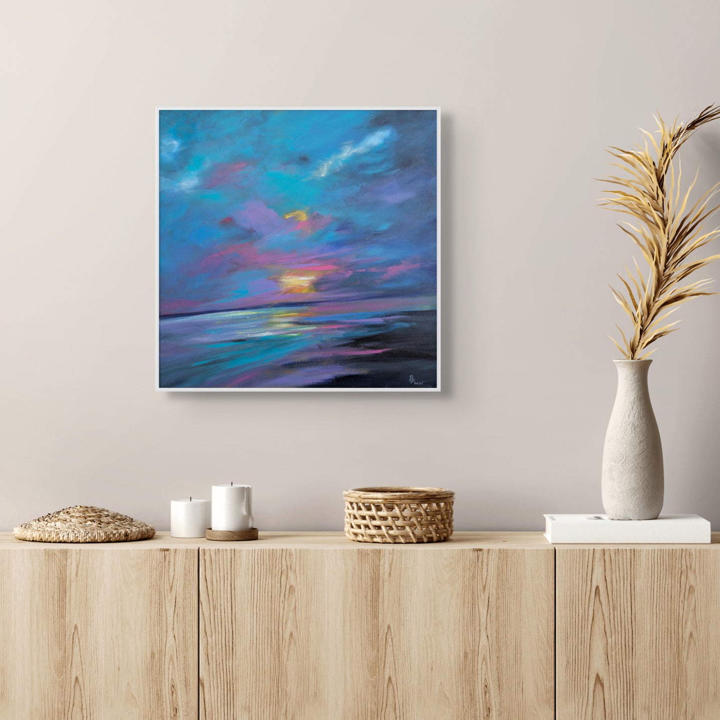 A Pink Sunset - Acrylic Painting by Pascal Philippe